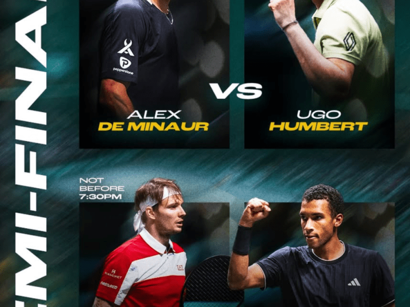 Auger-Aliassime y De Miñaur avanzan con autoridad a la&nbsp;final